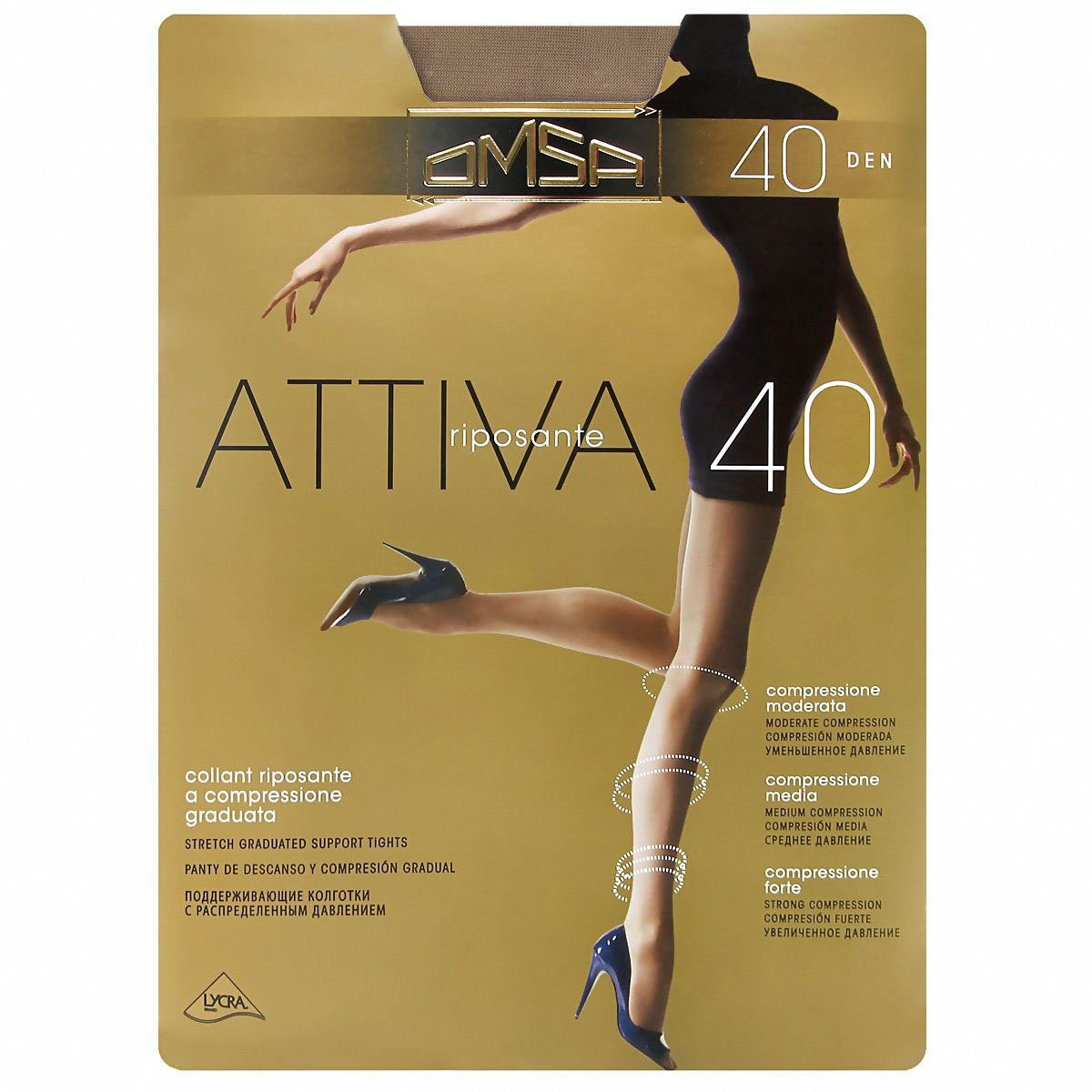 фото Колготки omsa attiva 40 / daino (загар) / 5 (xl)