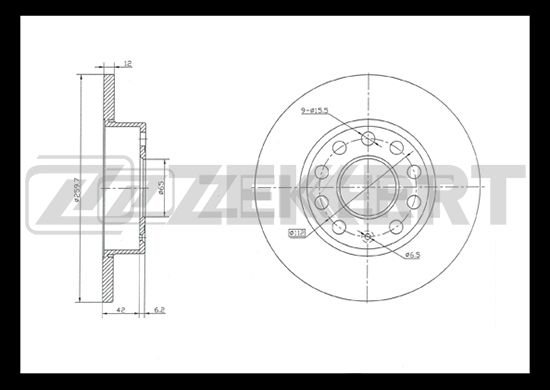 фото Тормозной диск zekkert bs-5042