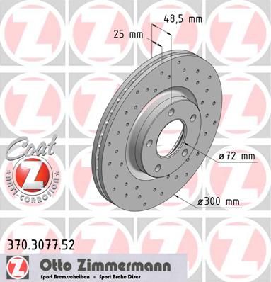 фото Тормозной диск zimmermann 370.3077.52