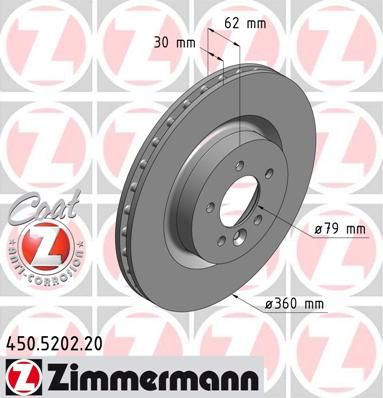 фото Тормозной диск zimmermann 450.5202.20