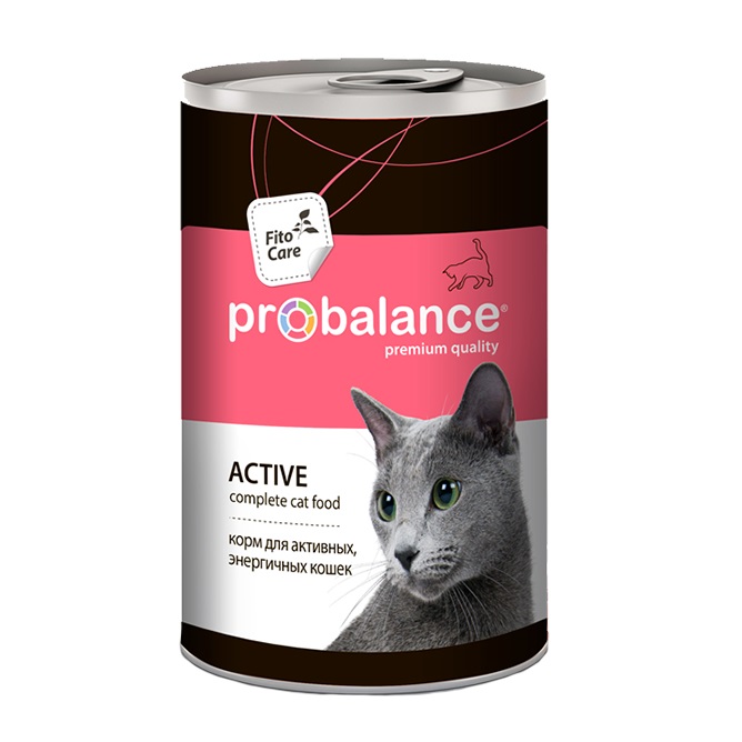 Консервы для кошек Probalance Active, курица, 12шт по 415г