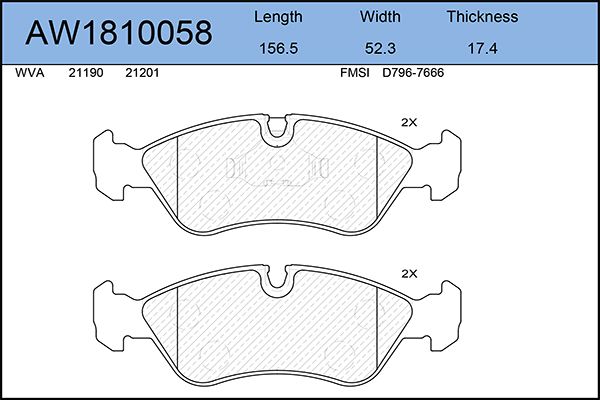 Тормозные колодки AywiParts дисковые AW1810058