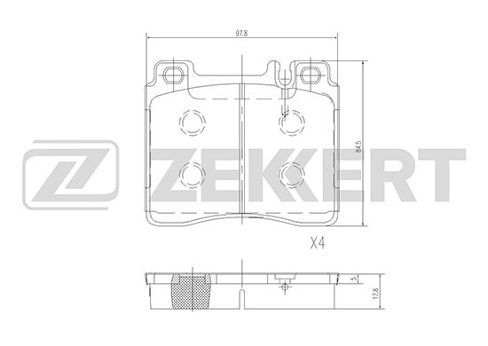 фото Комплект тормозных колодок, дисковый тормоз zekkert bs-2071
