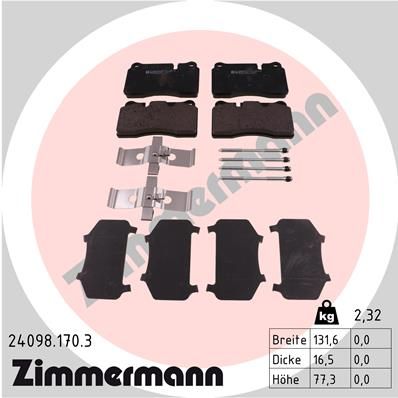 Тормозные колодки ZIMMERMANN дисковые 24098.170.3