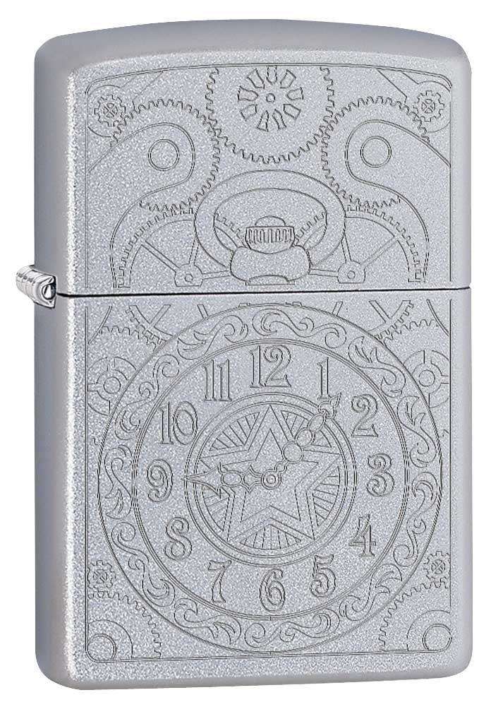 

Бензиновая зажигалка Zippo Clock Gadget Satin Chrome, Серебристый, Clock Gadget