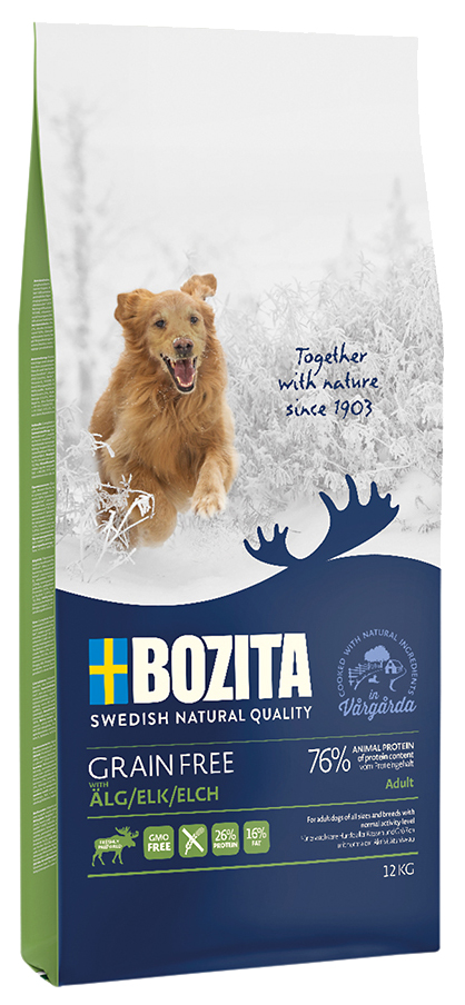 фото Сухой корм для собак bozita grain free, беззерновое, лось, 12кг