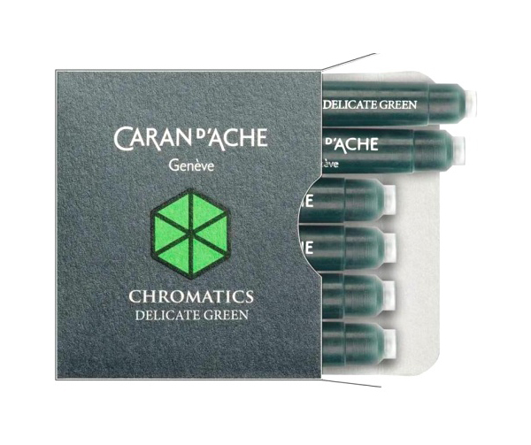 Набор чернил Caran d’Ache 8021221 пластиковый картридж зеленые 6шт