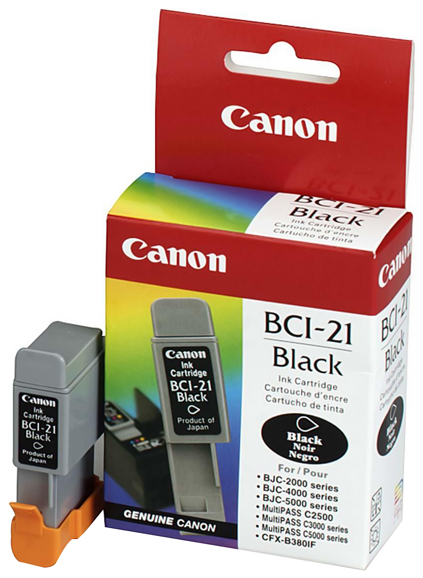 фото Картридж для струйного принтера canon bci-21bk (0954a002) черный, оригинал