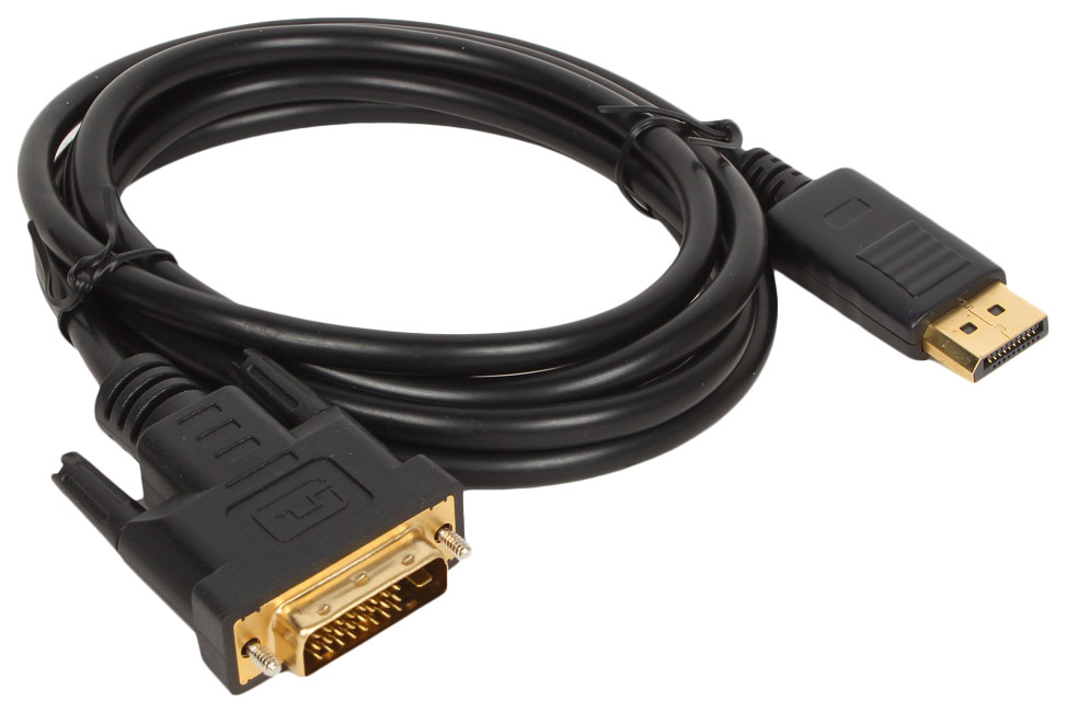 фото Кабель vcom displayport-dvi, m-m 1,8м black (ta668-1.8m)