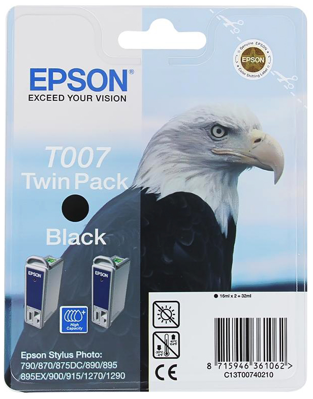 Картридж для струйного принтера Epson C13T00740210, черный, оригинал