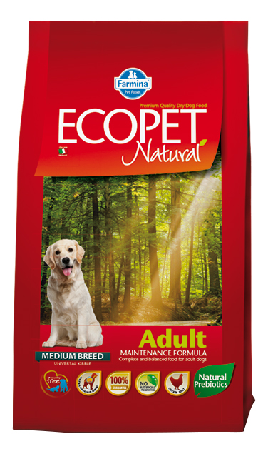 фото Сухой корм для собак farmina ecopet natural medium, для средних пород, курица, 12кг