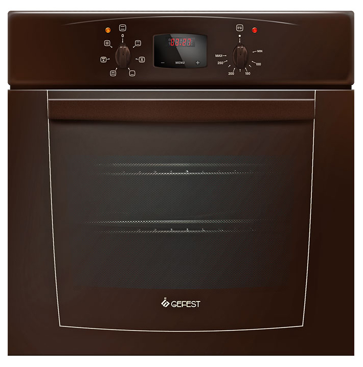 Встраиваемый электрический духовой шкаф GEFEST ДА 602-02 К Brown духовой шкаф beko bie 24301 w электрический 71 л 6 программ гриль белый