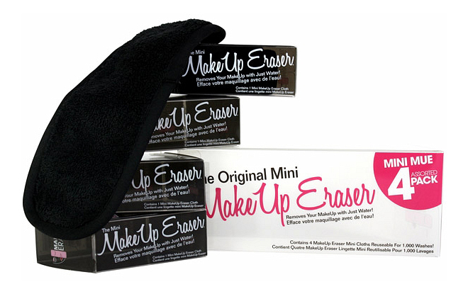 Мини-салфетка MakeUp Eraser для снятия макияжа черная 4 шт,