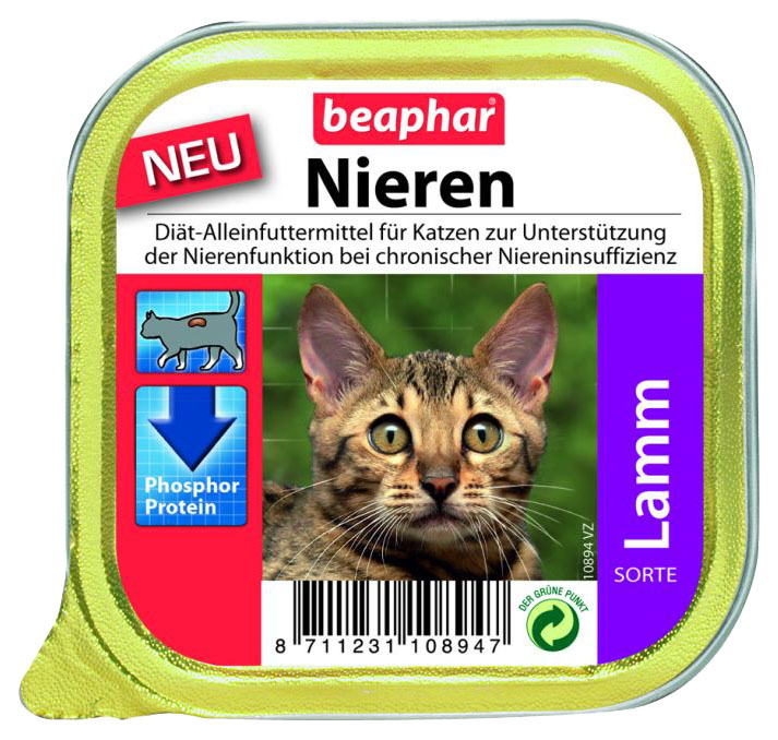 фото Консервы для кошек beaphar nieren с заболеваниями почек, с ягненком, 100г