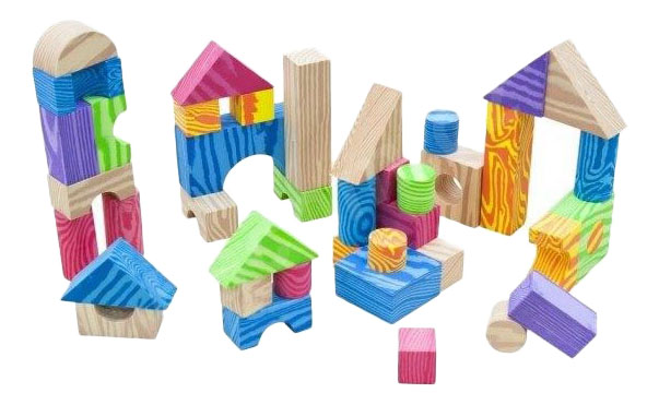 Кубики Colorful Woodlike Blocks 60 шт Little Hero 3094