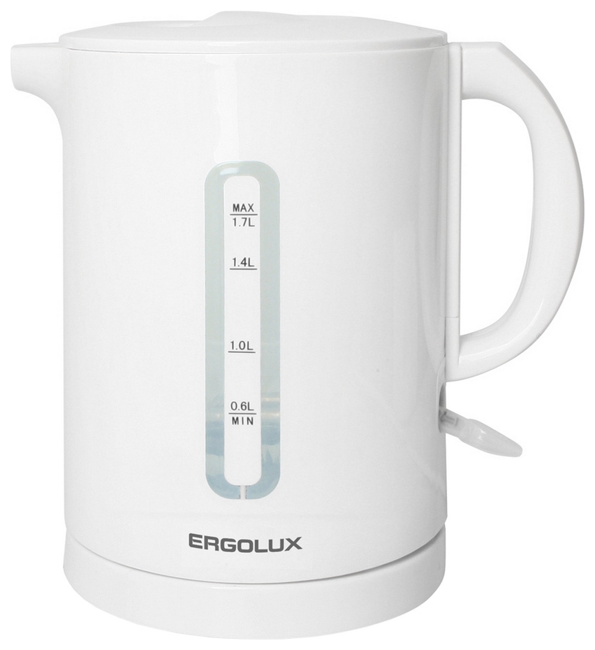 Чайник электрический Ergolux ELX-KH01-C01 1.7 л белый чайник электрический ergolux elx ks05 c72 1 8 л silver