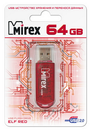 Флешка MIREX Elf 64ГБ Red (13600-FMURDE64)