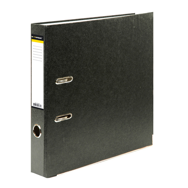 Папка-регистратор inФОРМАТ А4 черный картон 55 мм метал.окант.