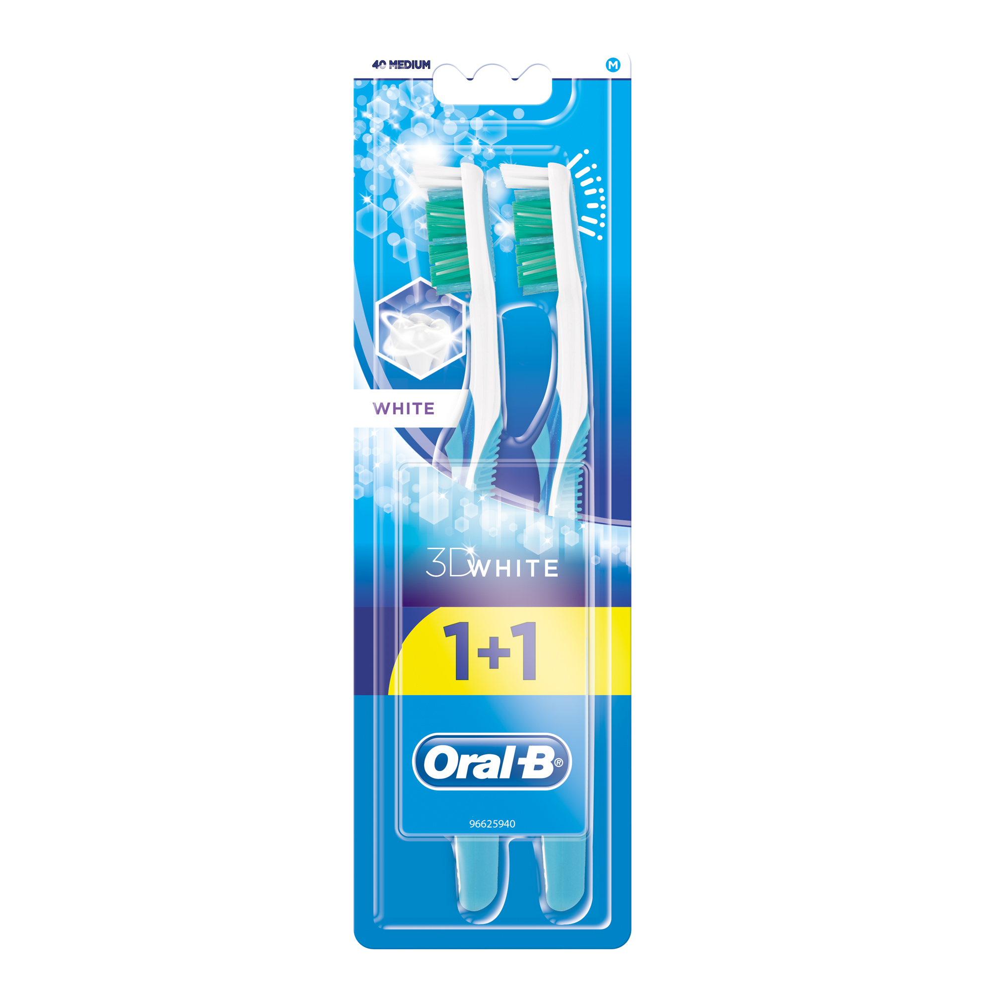 фото Зубная щетка oral-b 3d white отбеливание 40 средняя 1 +1шт