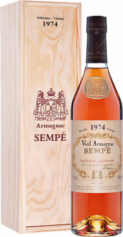 

Арманьяк Sempe Vieil, Armagnac AOC , 40 %, 700 мл, 1974г, gift box
