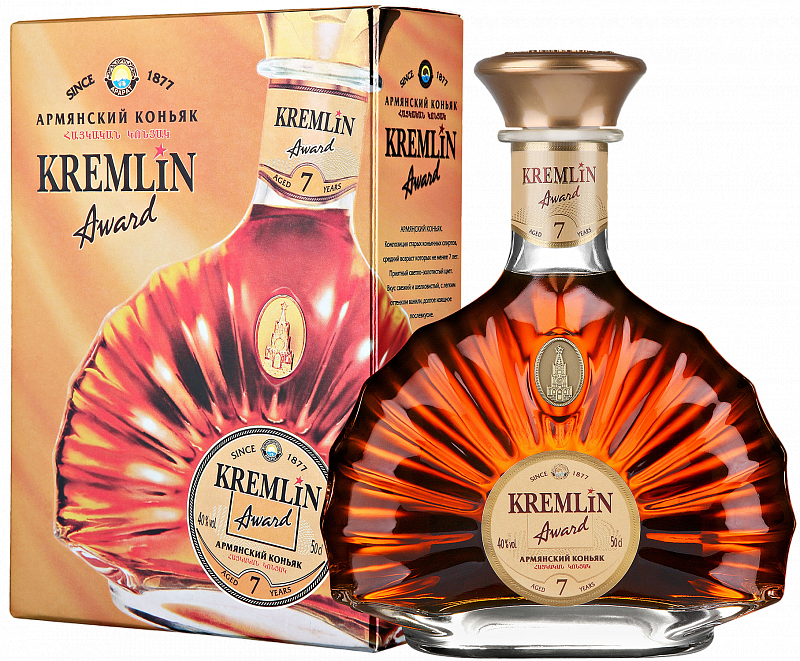 

Коньяк Kremlin, Award, 7 лет, 40 %, 500 мл, gift box