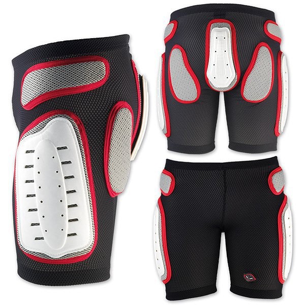 фото Защитные шорты nidecker padded plastic shorts черные/красные, m