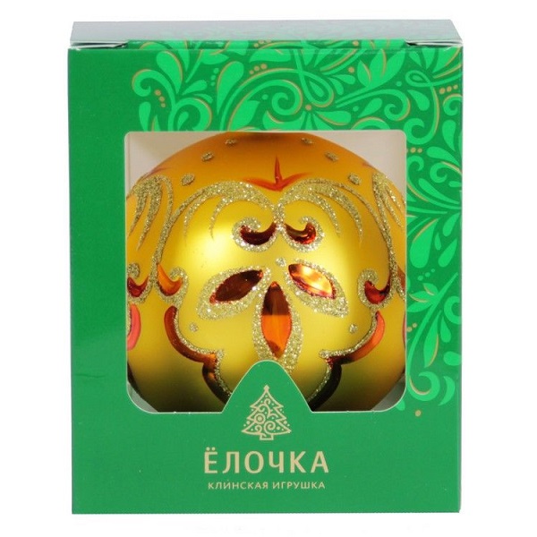 

Шар на ель Елочка Классический С 1494-золотой 8,5 см 1 шт., Классический