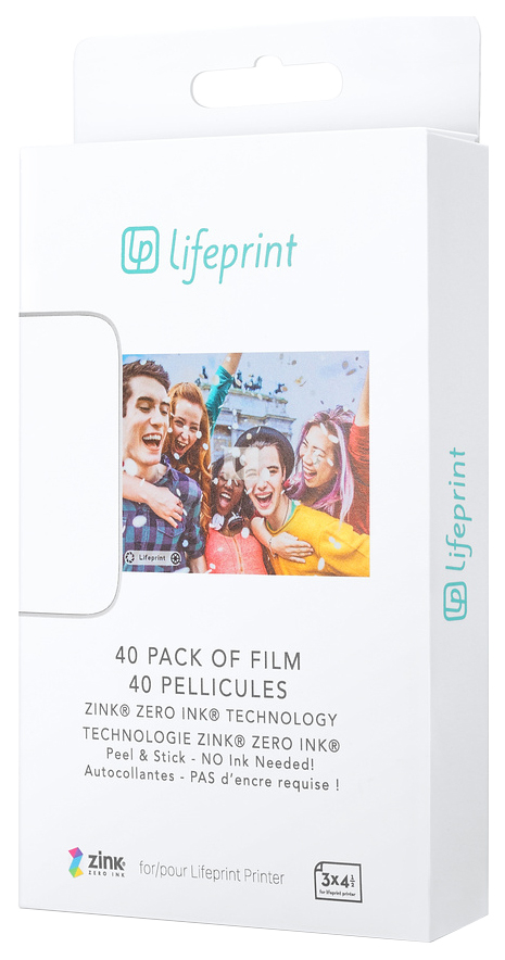 

Фотобумага LifePrint PH31, Белый, 3x4.5 - 40 Pack