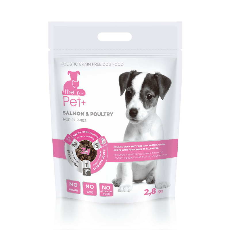 

Сухой корм для щенков The Pet+ Puppy Salmonand Poultry, беззерновой, лосось и птица, 2,8кг, Puppy
