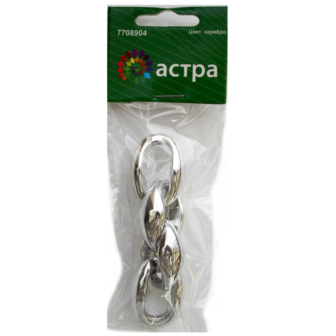 

Цепь декоративная Астра серебристая 1 шт 10x3,2x3,2 см