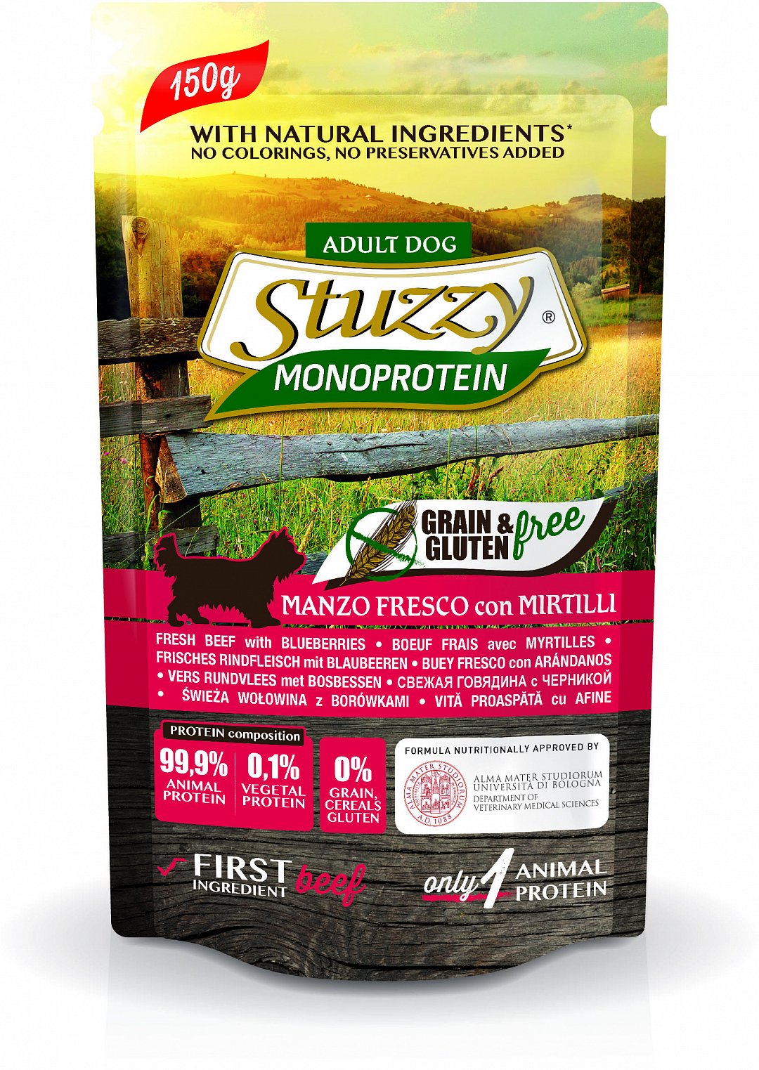 фото Влажный корм для собак stuzzy monoprotein , говядина с черникой,150 г