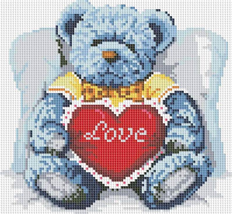 

Алмазная вышивка Белоснежка Медвежонок с сердцем, 30x30 см, Медвежонок с сердцем