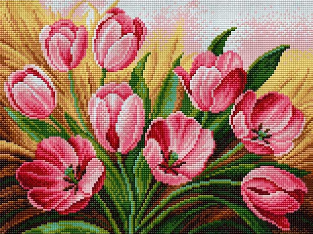 

Алмазная вышивка Вышиваем бисером Тюльпаны, 30x40 см, Тюльпаны