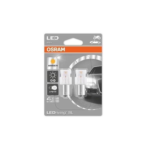 фото Лампа py21w 12v ledriving standard оранжевый, двойной блистер osram арт. 7458ye-02b