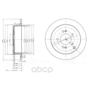 фото Тормозной диск delphi задний для hyundai ix35, santa fe, tucson/kia sportage 04- bg3680