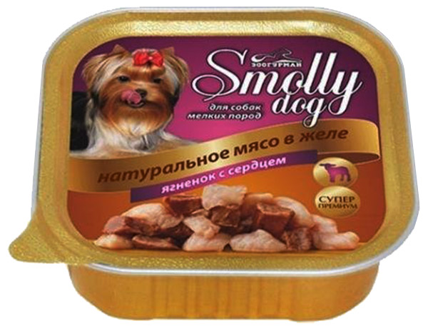 фото Консервы для собак зоогурман smolly dog, ягненок с сердцем, 15шт, 100г