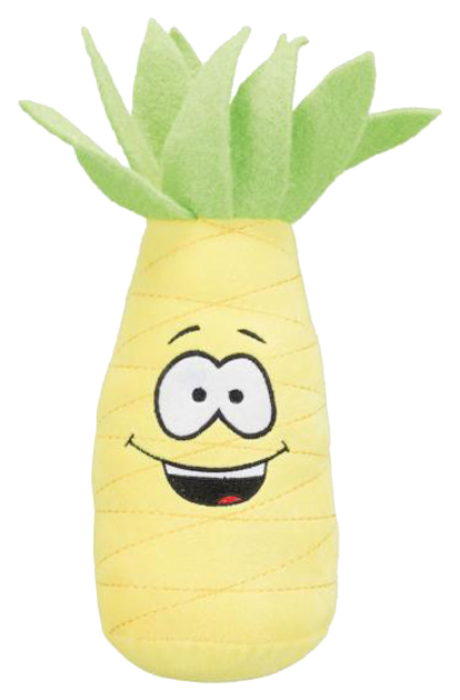 

Игрушка-пищалка для собак TRIXIE Pineapple Ананас из плюша, желтый, зеленый, 28 см