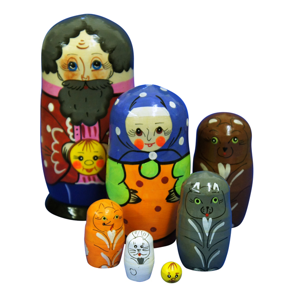 

Матрешка RNToys Сказка Колобок 7в1, Многоцветный