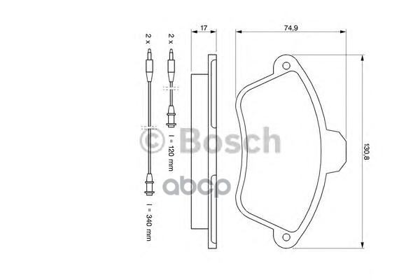 

Комплект тормозных колодок BOSCH 0986460951
