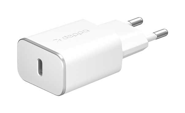 фото Сетевое зарядное устройство deppa dep-11387, 1xusb type-c, 2,1 a, white