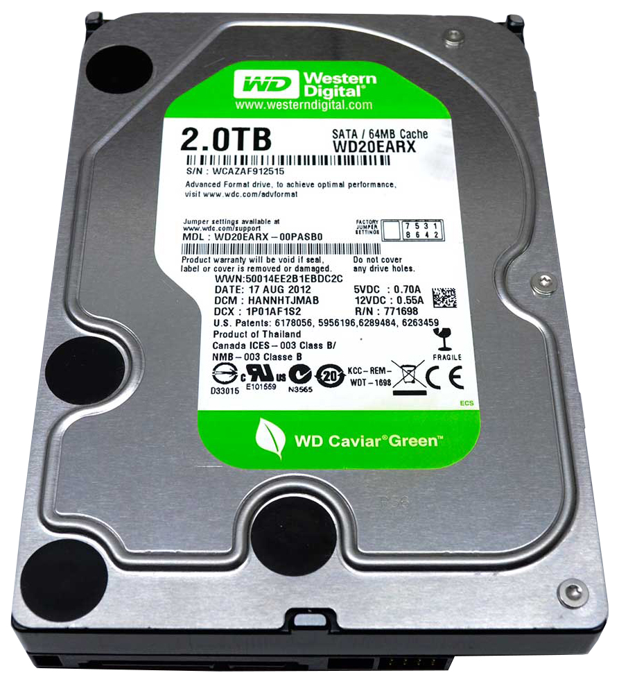 фото Внутренний жесткий диск western digital 2tb (wd20earx)