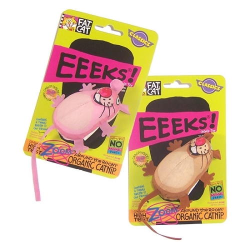 фото Мягкая игрушка для кошек fat cat eeeks cat toy мягкая мышка, в ассортименте, 15 см