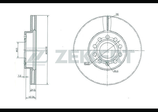 фото Тормозной диск zekkert bs-5043