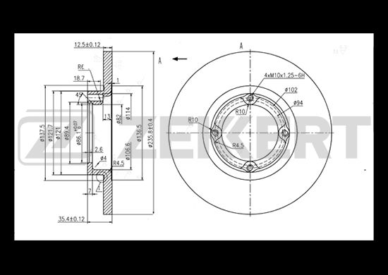 фото Тормозной диск zekkert bs-5310