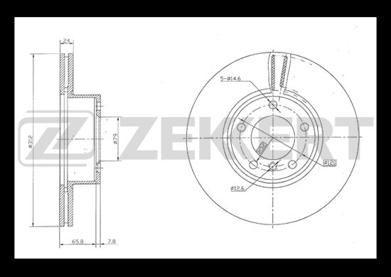 фото Тормозной диск zekkert bs-5852