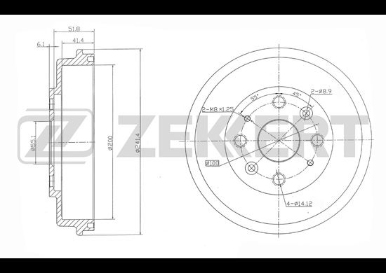 

Тормозной барабан ZEKKERT BS-5517