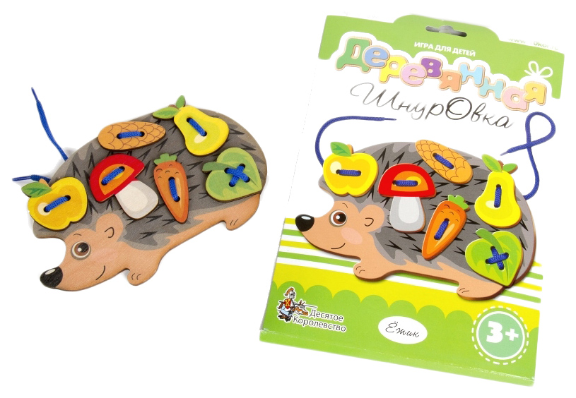 

Деревянная игрушка Десятое королевство Ёжик 01896ДК, Многоцветный