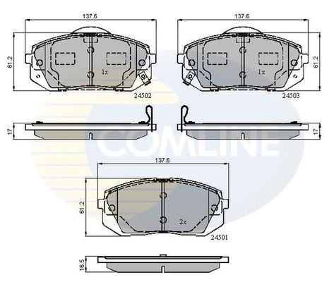 фото Комплект тормозных колодок, дисковый тормоз comline cbp31768