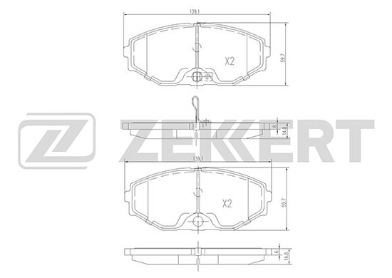 фото Комплект тормозных колодок, дисковый тормоз zekkert bs-1220