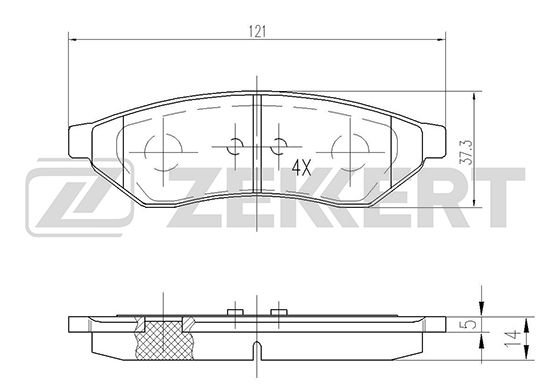 фото Комплект тормозных колодок, дисковый тормоз zekkert bs-2461